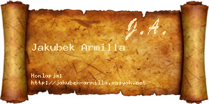 Jakubek Armilla névjegykártya
